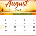 August 2025 Calendar